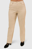 VEGAN LEATHER STRAIGHT LEG PANT—Champagne