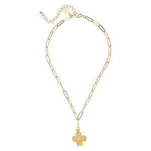 Gold Texas X's on Paperclip Necklace- 3066G