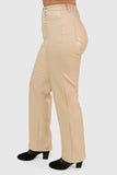 VEGAN LEATHER STRAIGHT LEG PANT—Champagne