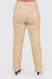 VEGAN LEATHER STRAIGHT LEG PANT—Champagne