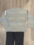 L/S MOCK NK SWEATER- GreyMix