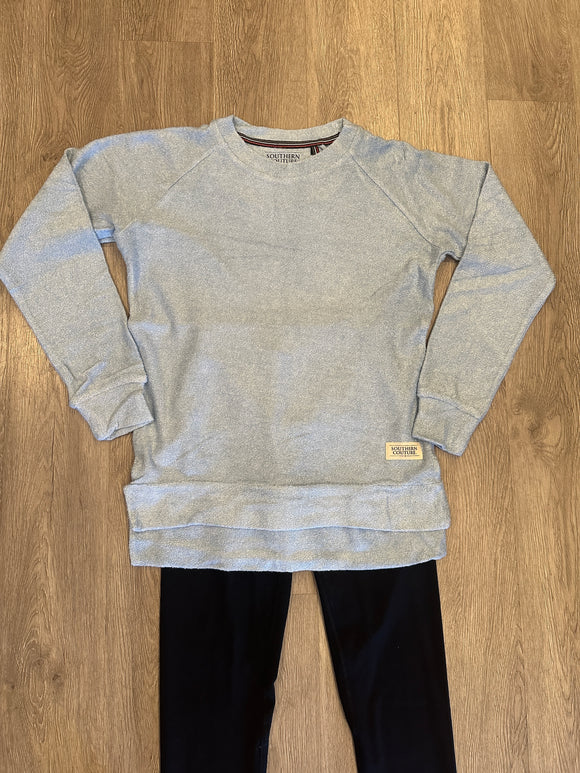 Yarn Dyed Mingled Sweatshirt- Carolina Blue