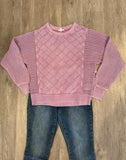 L/S DOLMAN CREW NK SWTR W/SPECIAL WASH-Lavender Blush