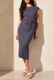 S/S DRESS W/FRONT SELF BELT