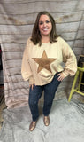 Studded Star Top- Natural