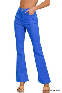 Hi-Rise Bootcut Colored Denim Pants