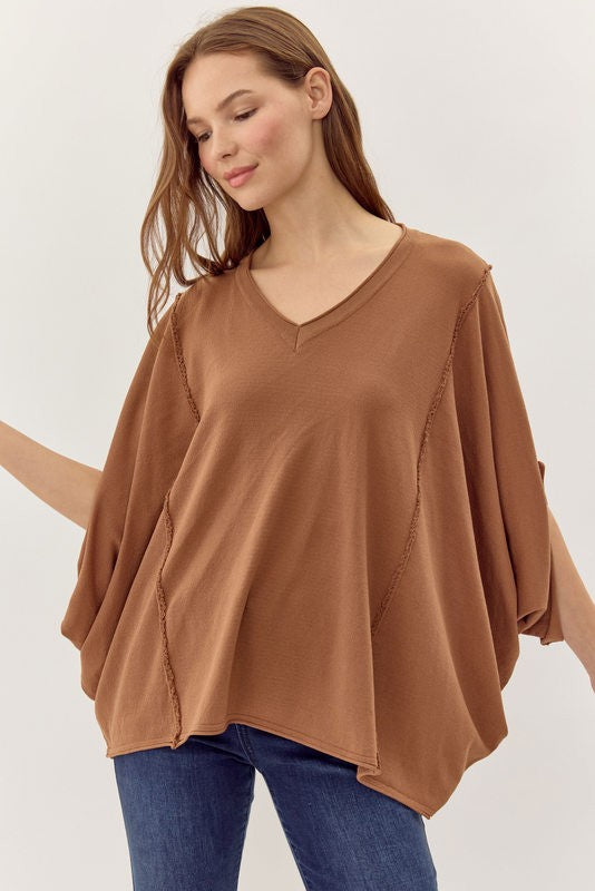 Mocha Loose-Fit Tunic Top