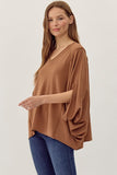 Mocha Loose-Fit Tunic Top