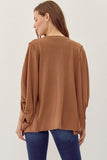 Mocha Loose-Fit Tunic Top