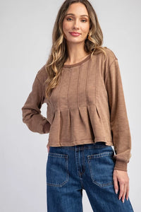 Coco Snow Washed Pleated Top