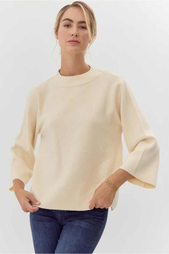 Ivory Solid Knit Sweather