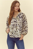 Olive Zebra Print Top