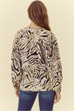 Olive Zebra Print Top