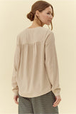 Oatmeal Ribbed U-Neck Top