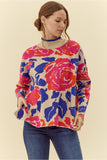 Oatmeal Floral Knit Sweater