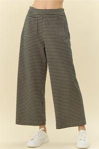 Hunter Green Pattern Wide Flare Pants