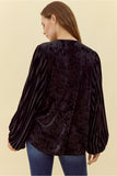 Black Velvet Top w/ Draped Sleeves