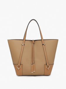 Kya Contrast Tote- Tan