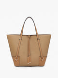 Kya Contrast Tote- Tan