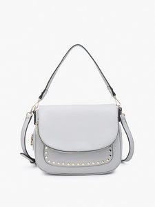 Monet Grommet Saddle Bag- Lt Grey