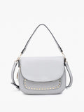 Monet Grommet Saddle Bag- Lt Grey