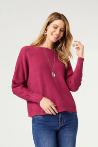 RELAXED CIANA PULLOVER SWEATER- Beaujolais