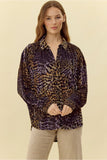 Lavender Velvet Leopard Top