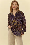 Lavender Velvet Leopard Top