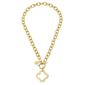 Open Clover Toggle Necklace- 3510VG