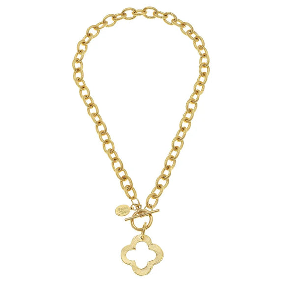 Open Clover Toggle Necklace- 3510VG