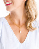 Pearl Paperclip Necklace- 3132W