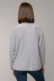 L/S LUREX V-NECK SWEATER- Silver