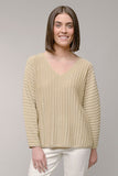 L/S LUREX V-NECK SWEATER- Gold