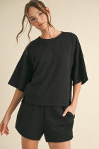 Black Short Set w/ U-Neck