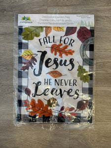 Fall for Jesus Garden Linen Flag