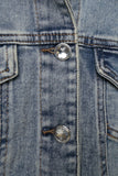 FRAYED DENIM JACKET W/ NOVELTY BUTTONS