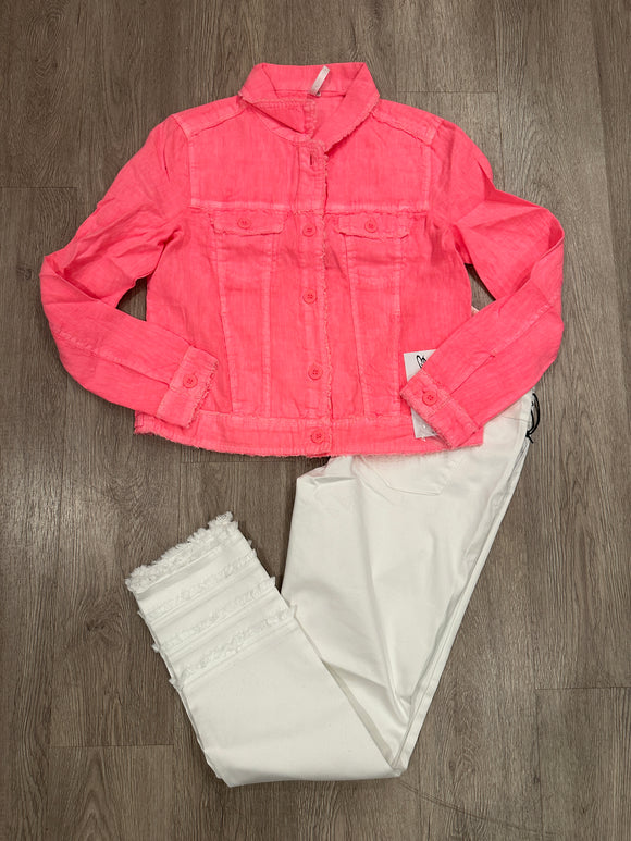 Coral Linen Jacket