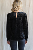 Black Velvet Puff Sleeve Top