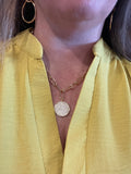 Pavé Pendant Paperclip Collar Necklace