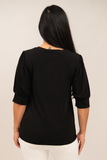 Cinderella Sleeve Top-Black