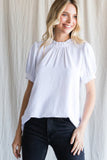 White Top w/ Frill Neck