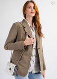 Olive Linen Blazer Jacket